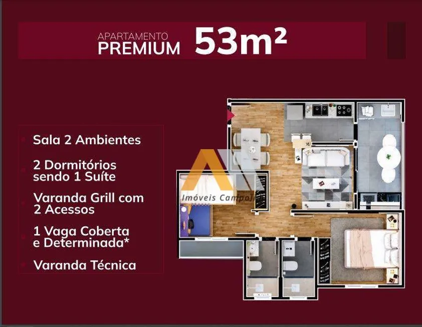 Foto 1 de Apartamento com 2 Quartos à venda, 53m² em Vila Carvalho, Sorocaba