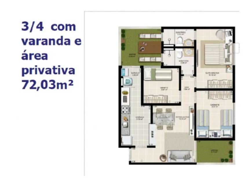 Foto 1 de Apartamento com 3 Quartos à venda, 72m² em Centro, Lauro de Freitas