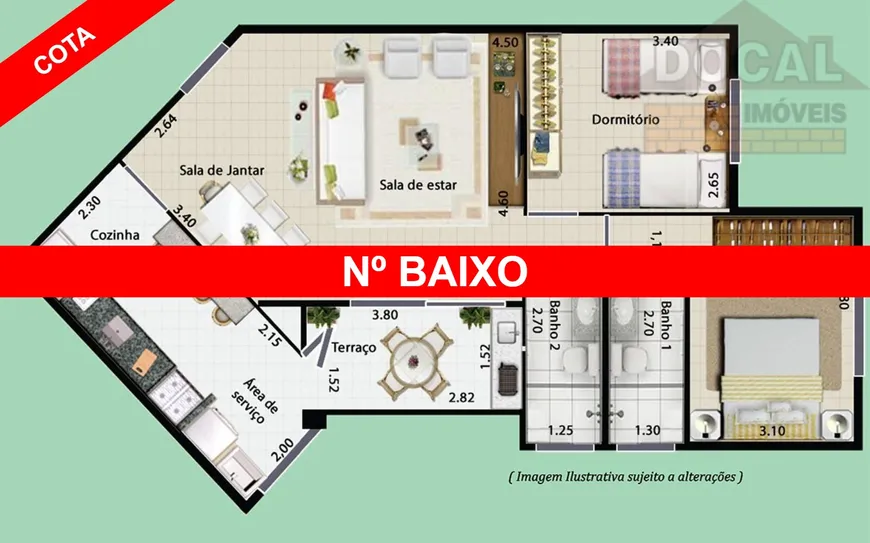 Foto 1 de Apartamento com 2 Quartos à venda, 81m² em Água Morna, Embu das Artes