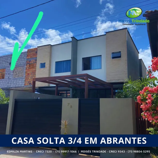 Foto 1 de Casa com 3 Quartos para venda ou aluguel, 135m² em Malicia Abrantes, Camaçari