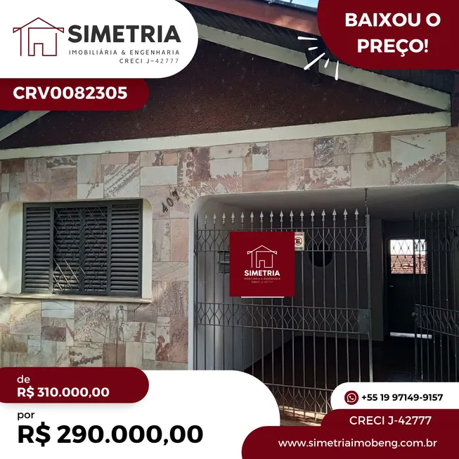 Foto 1 de Casa com 2 Quartos à venda, 120m² em Vila Rezende, Piracicaba