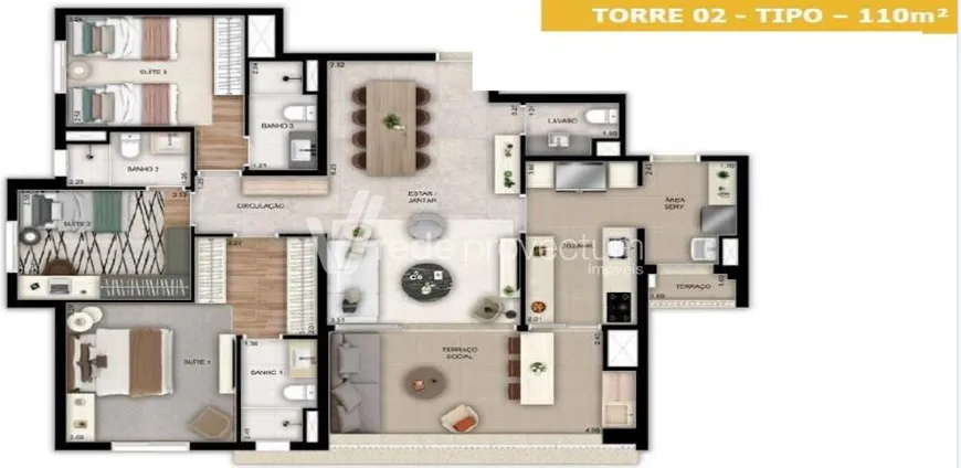 Foto 1 de Apartamento com 3 Quartos à venda, 110m² em Cambuí, Campinas