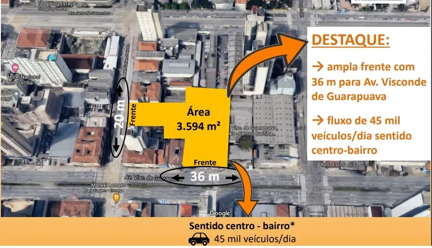 Foto 1 de Ponto Comercial para alugar, 2943m² em Centro, Curitiba