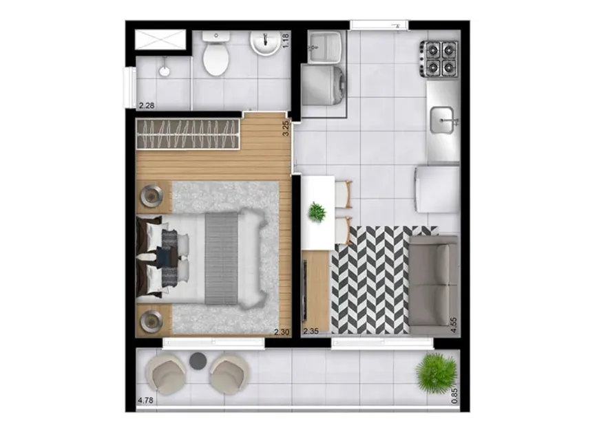 Foto 1 de Apartamento com 1 Quarto à venda, 29m² em Móoca, São Paulo