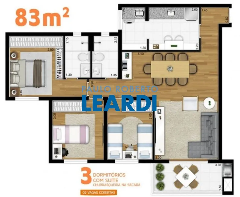 Foto 1 de Apartamento com 2 Quartos à venda, 62m² em Pagador de Andrade, Jacareí