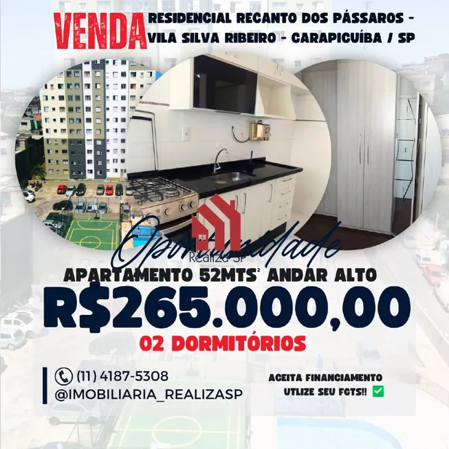 Foto 1 de Apartamento com 2 Quartos à venda, 52m² em Vila Silva Ribeiro, Carapicuíba