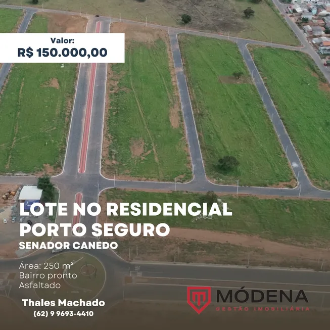 Foto 1 de Lote/Terreno à venda, 250m² em Residencial Porto Seguro, Senador Canedo