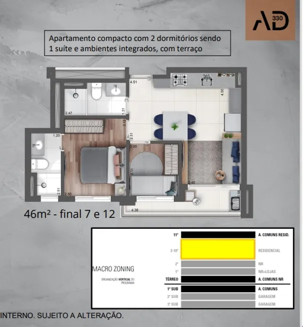 Foto 1 de Apartamento com 2 Quartos à venda, 46m² em Chácara Santo Antônio, São Paulo