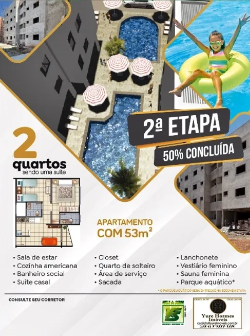 Foto 1 de Apartamento com 2 Quartos à venda, 53m² em Estancia Itaici, Caldas Novas