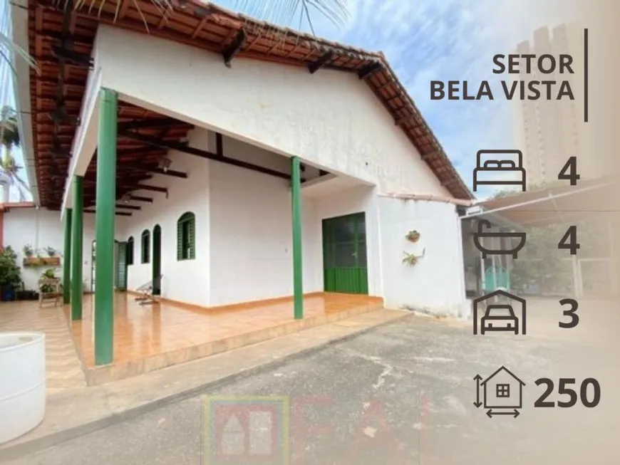 Foto 1 de Casa com 4 Quartos à venda, 456m² em Setor Bela Vista, Goiânia