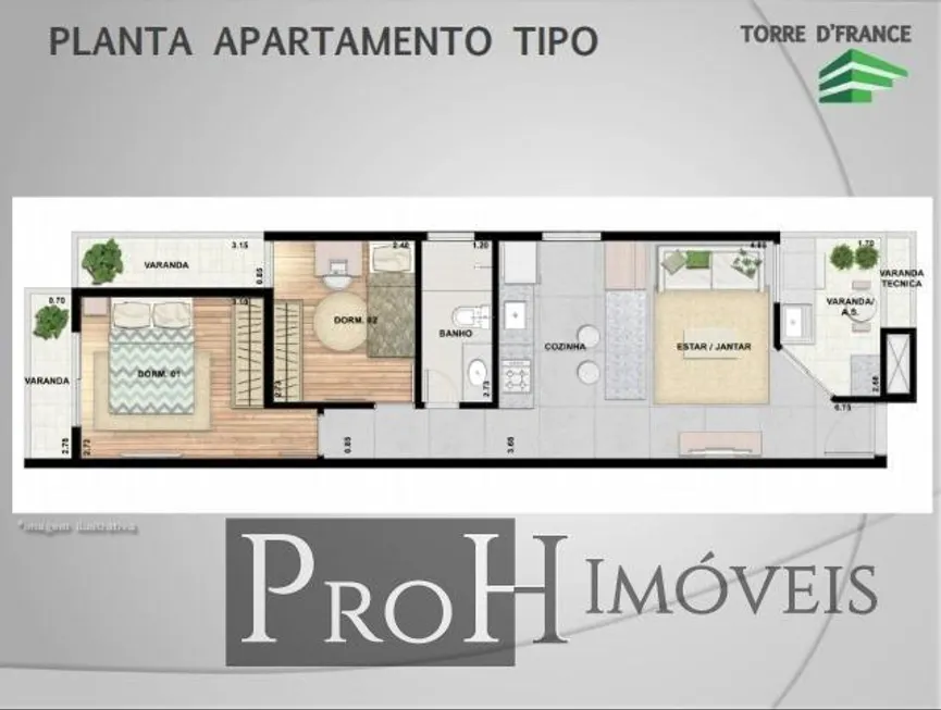 Foto 1 de Apartamento com 2 Quartos à venda, 53m² em Parque Jacatuba, Santo André