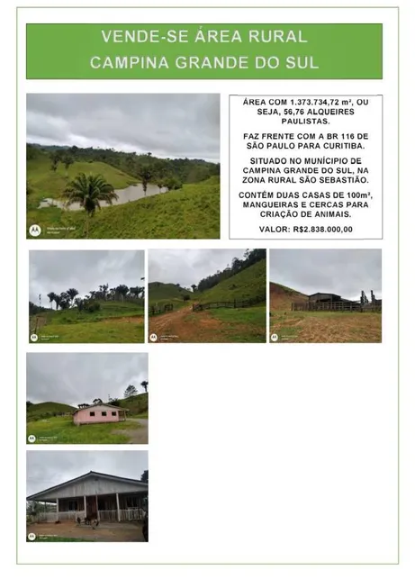 Foto 1 de à venda, 1373734m² em Fazenda Rio Grande, Fazenda Rio Grande
