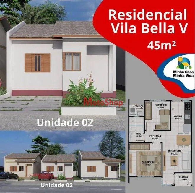 Foto 1 de Casa com 2 Quartos à venda, 45m² em Coloninha, Araranguá