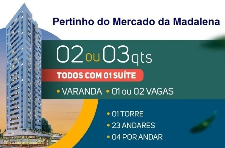 Foto 1 de Apartamento com 3 Quartos à venda, 63m² em Madalena, Recife