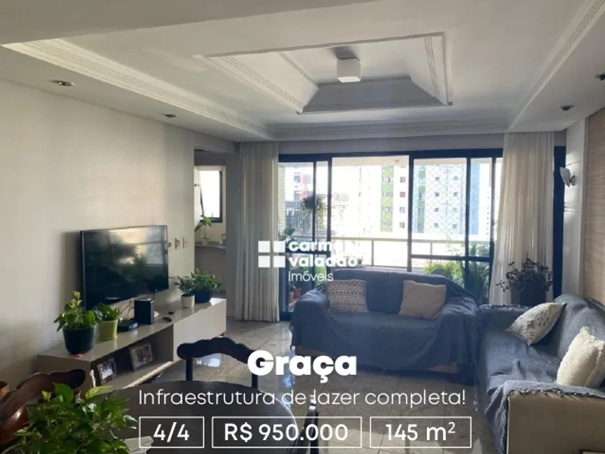 Foto 1 de Apartamento com 4 Quartos à venda, 145m² em Graça, Salvador