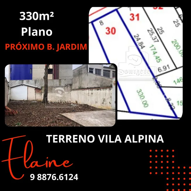 Foto 1 de Lote/Terreno à venda, 330m² em Vila Alpina, Santo André