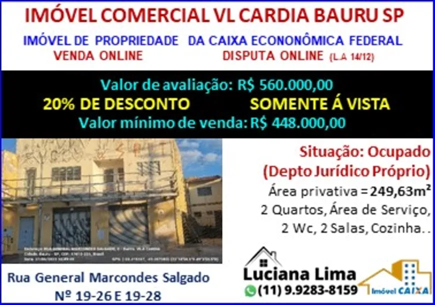 Foto 1 de Imóvel Comercial com 1 Quarto à venda, 249m² em Vila Cardia, Bauru