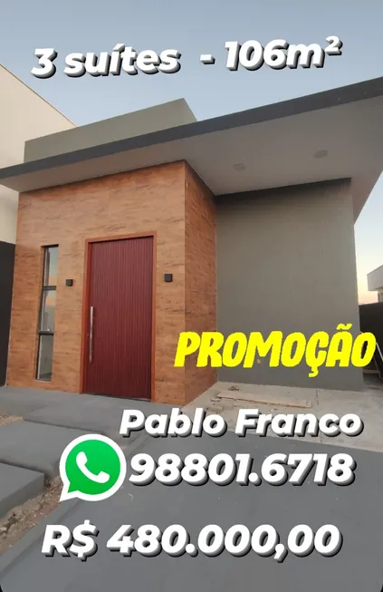 Foto 1 de Casa de Condomínio com 3 Quartos à venda, 106m² em Serrotão , Campina Grande