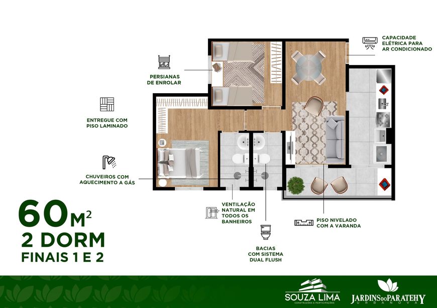 APARTAMENTO 02 DOMITÓRIOS CONDOMINIO RESIDENCIAL COLINAS DO PARATEHY - SÃO  JOSÉ DOS CAMPOS SP