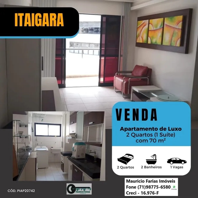 Foto 1 de Apartamento com 2 Quartos à venda, 70m² em Pituba, Salvador