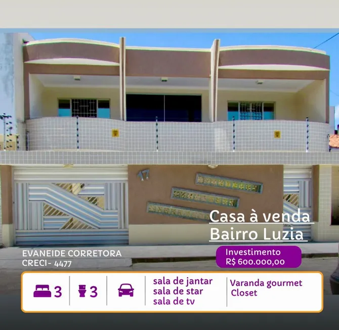 Foto 1 de Casa com 3 Quartos à venda, 250m² em Luzia, Aracaju