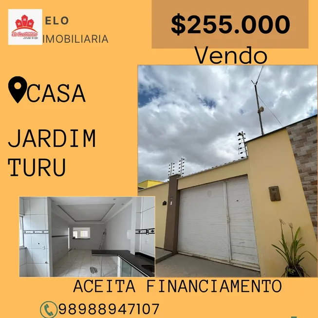 Foto 1 de Casa com 2 Quartos à venda, 100m² em Loteamento Jardim Turu, São José de Ribamar