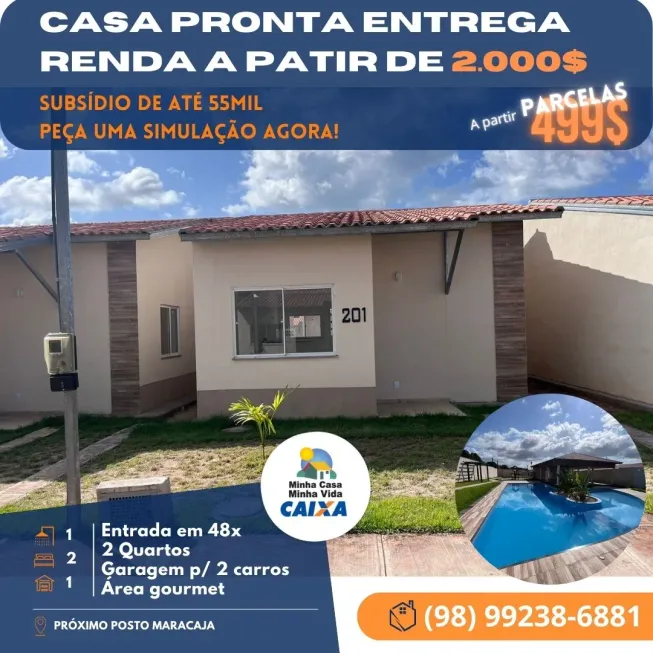 Foto 1 de Casa de Condomínio com 2 Quartos à venda, 45m² em Centro, Paço do Lumiar