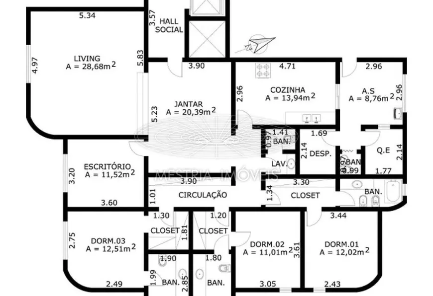 Foto 1 de Apartamento com 3 Quartos à venda, 205m² em Real Parque, São Paulo