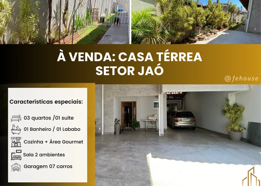 Foto 1 de Casa com 3 Quartos à venda, 300m² em Setor Jaó, Goiânia