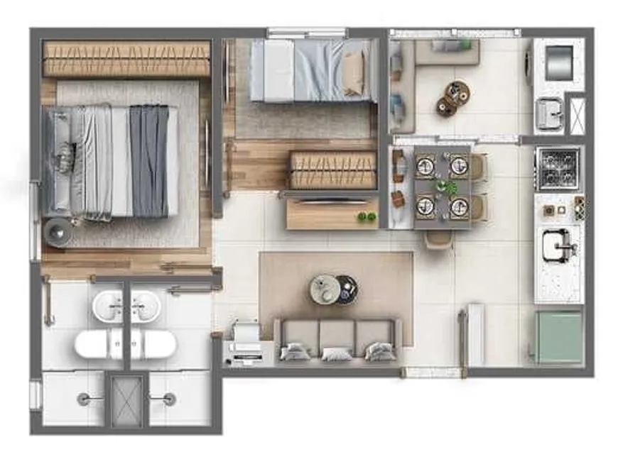 Foto 1 de Apartamento com 2 Quartos à venda, 42m² em Vila Carmosina, São Paulo