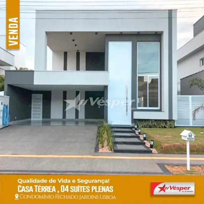 Foto 1 de Casa de Condomínio com 4 Quartos à venda, 200m² em Jardins Lisboa, Goiânia