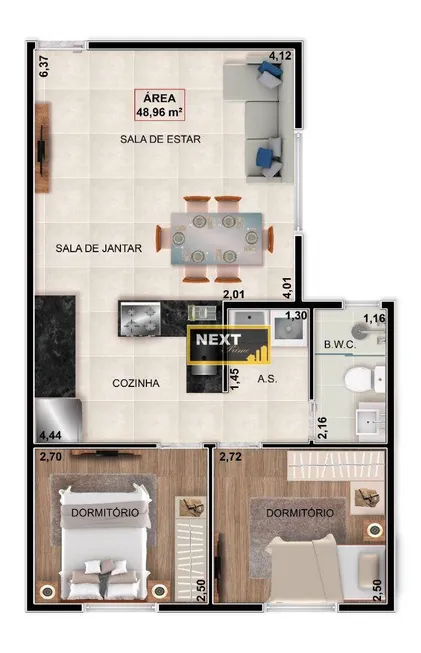 Foto 1 de Apartamento com 2 Quartos à venda, 48m² em Penha De Franca, São Paulo