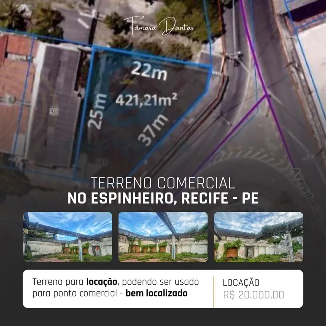 Foto 1 de Lote/Terreno para alugar, 421m² em Encruzilhada, Recife