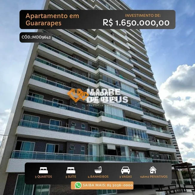 Foto 1 de Apartamento com 3 Quartos à venda, 146m² em Guararapes, Fortaleza