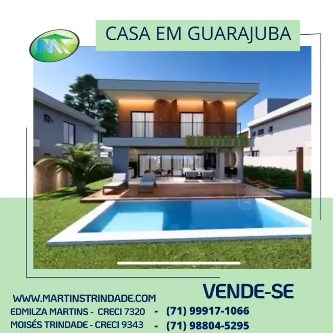 Foto 1 de Casa de Condomínio com 4 Quartos à venda, 232m² em Guarajuba Monte Gordo, Camaçari