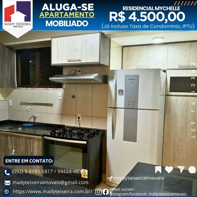 Foto 1 de Apartamento com 2 Quartos para alugar, 92m² em Compensa, Manaus