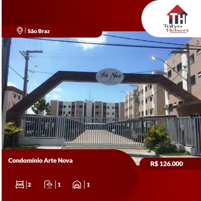 Foto 1 de Apartamento com 2 Quartos à venda, 45m² em Marcos Freire II, Nossa Senhora do Socorro