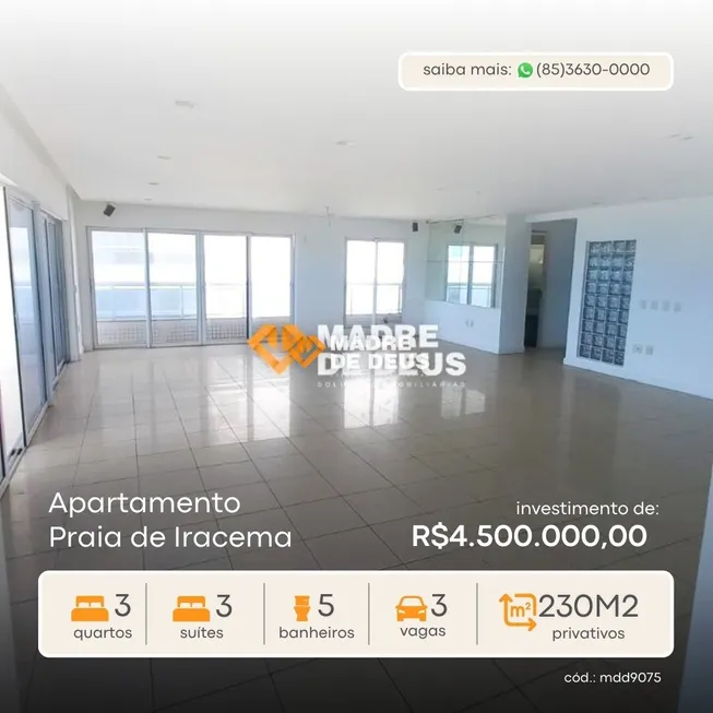 Foto 1 de Apartamento com 3 Quartos à venda, 230m² em Praia de Iracema, Fortaleza