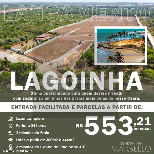 Foto 1 de Lote/Terreno à venda, 300m² em Lagoinha, Paraipaba