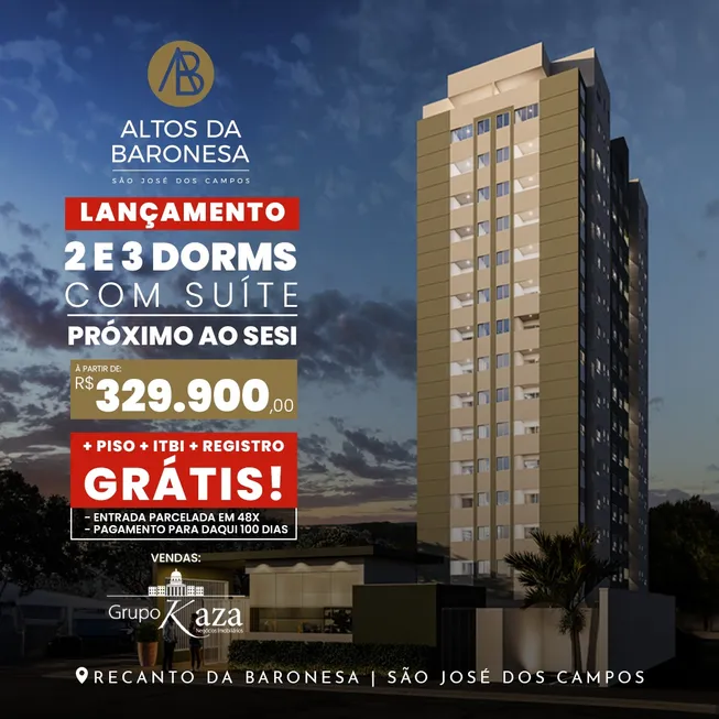 Foto 1 de Apartamento com 2 Quartos à venda, 55m² em Jardim Portugal, São José dos Campos