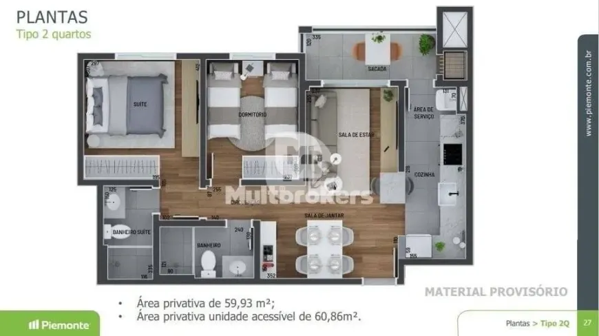 Foto 1 de Apartamento com 2 Quartos à venda, 60m² em Tingui, Curitiba