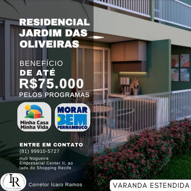 Foto 1 de Apartamento com 3 Quartos à venda, 54m² em Dois Carneiros, Jaboatão dos Guararapes