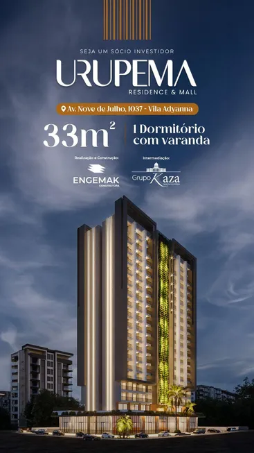 Foto 1 de Apartamento com 1 Quarto à venda, 33m² em Jardim Apolo I, São José dos Campos
