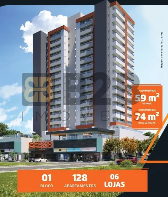 Foto 1 de Apartamento com 3 Quartos à venda, 74m² em Vila Aviação, Bauru