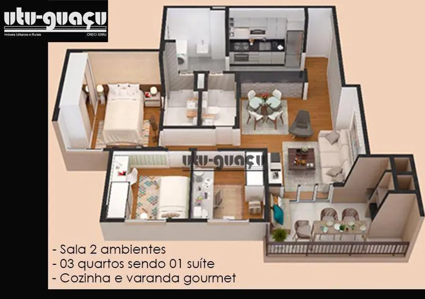 Foto 1 de Apartamento com 3 Quartos à venda, 85m² em Vila Padre Bento, Itu
