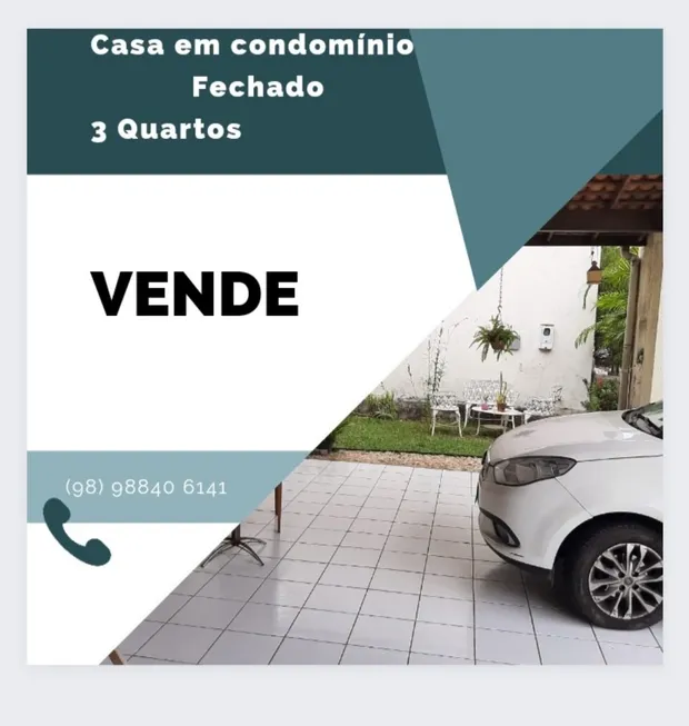 Foto 1 de Casa de Condomínio com 3 Quartos à venda, 160m² em Turu, São Luís