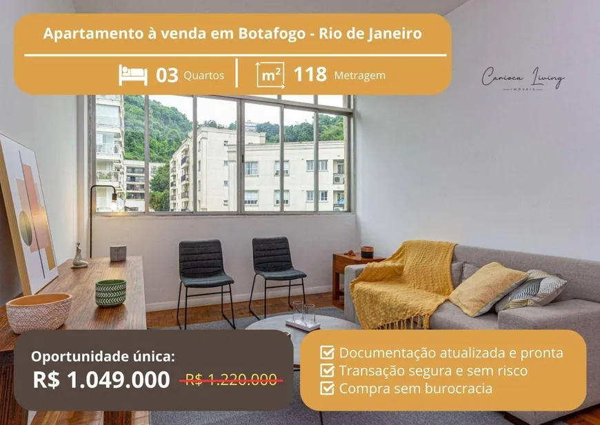 Foto 1 de Apartamento com 3 Quartos à venda, 118m² em Botafogo, Rio de Janeiro