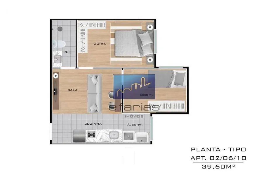 Foto 1 de Apartamento com 2 Quartos à venda, 40m² em Vila Matilde, São Paulo