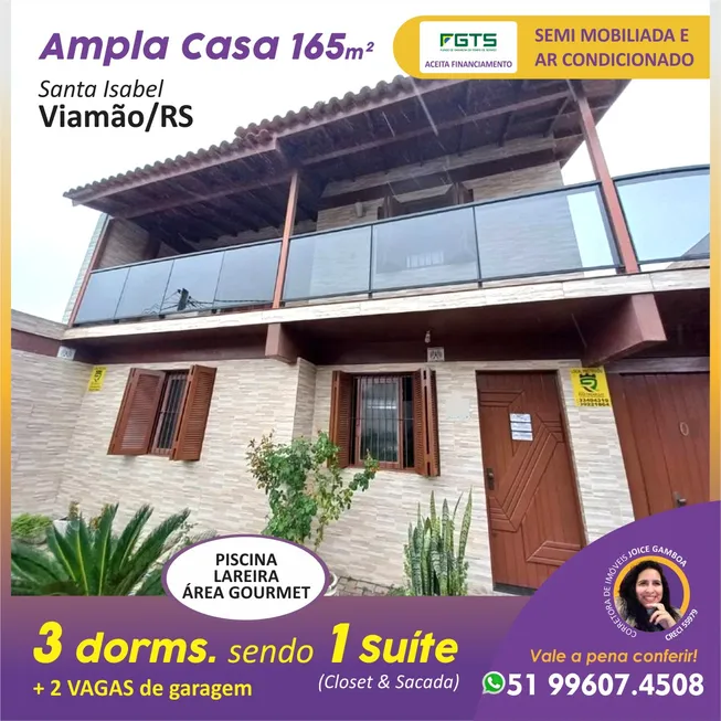 Foto 1 de Casa com 3 Quartos à venda, 260m² em Santa Isabel, Viamão