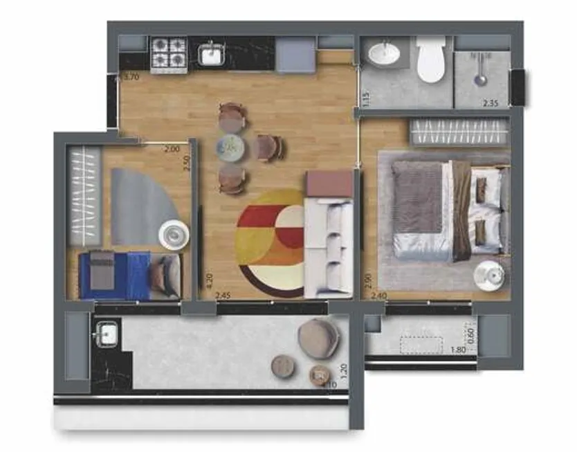 Foto 1 de Apartamento com 2 Quartos à venda, 41m² em Saúde, São Paulo